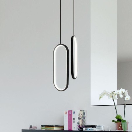 Lampada a sospensione LED ovale in acrilico 10 W, dimmerabile, 3000-6000 K, 16x37 cm