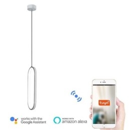 Lampada a sospensione LED ovale in acrilico 10 W, dimmerabile, 3000-6000 K, 16x37 cm