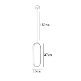 Lampada a sospensione LED ovale in acrilico 10 W, dimmerabile, 3000-6000 K, 16x37 cm