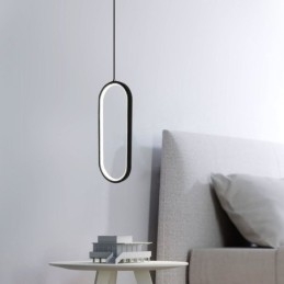 Lampada a sospensione LED ovale in acrilico 10 W, dimmerabile, 3000-6000 K, 16x37 cm