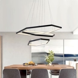 Lampada a sospensione LED esagonale moderna a 3 luci 90W regolabile 150 cm