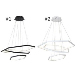 Lampada a sospensione LED esagonale moderna a 3 luci 90W regolabile 150 cm
