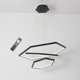 Lampada a sospensione LED esagonale moderna a 3 luci 90W regolabile 150 cm