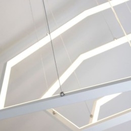 Lampada a sospensione LED esagonale moderna a 3 luci 90W regolabile 150 cm