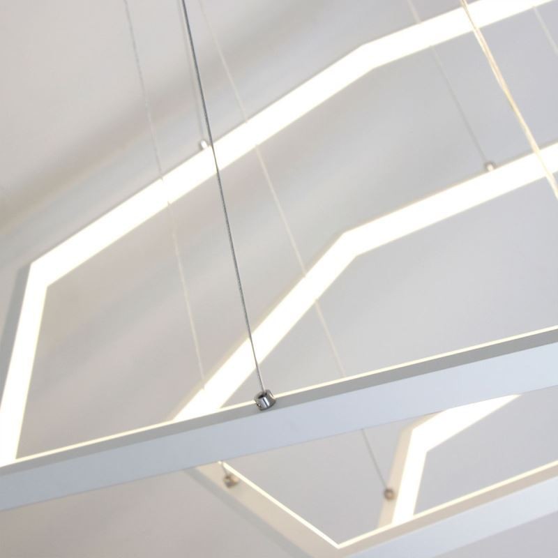 Lampada a sospensione LED esagonale moderna a 3 luci 90W regolabile 150 cm