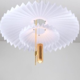 Lampada a sospensione LED moderna in acrilico plissettato, 2 luci, 14 W