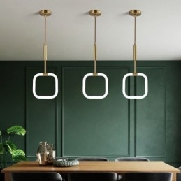 Lampada a sospensione LED moderna in ottone e acrilico, 8 W, cavo 100 cm