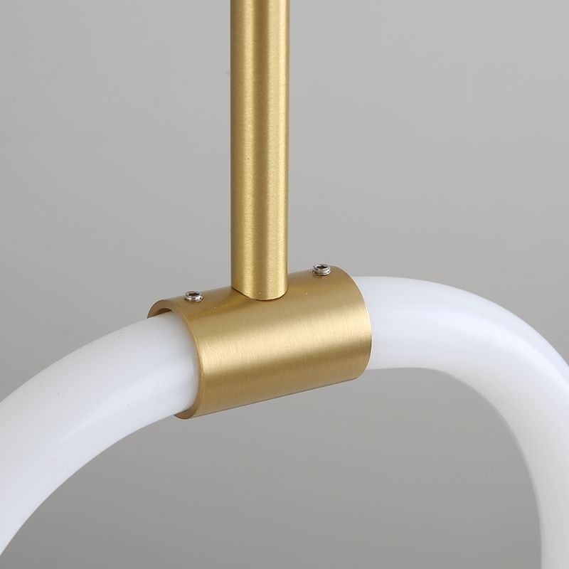 Lampada a sospensione LED moderna in ottone e acrilico, 8 W, cavo 100 cm
