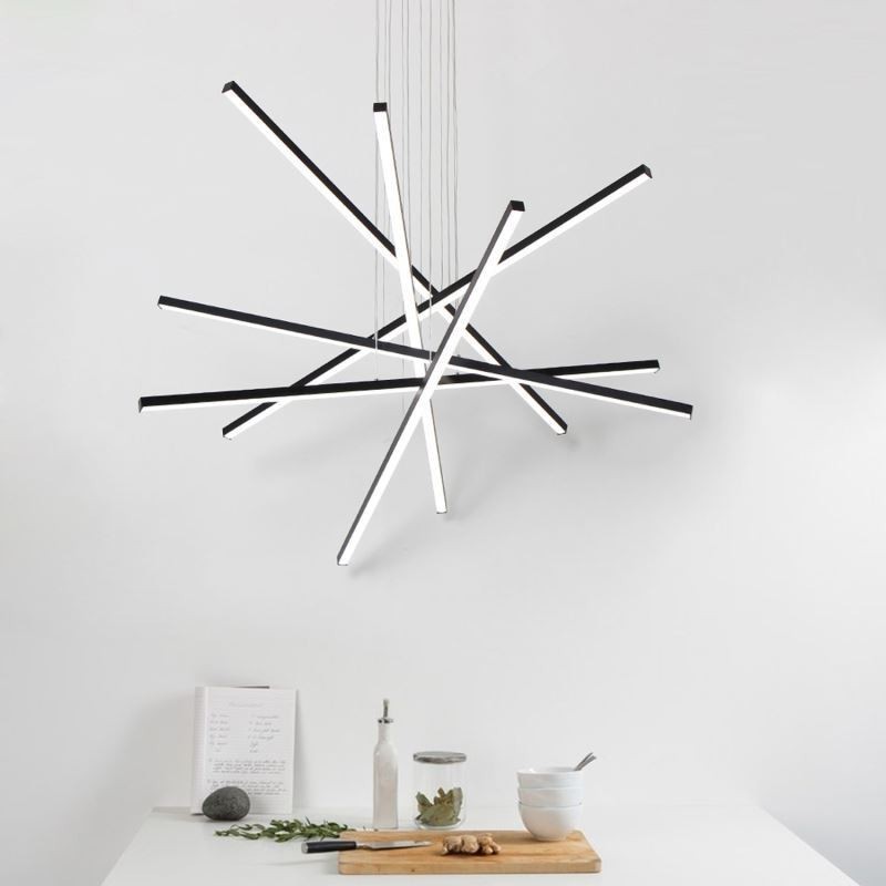 Lampada a sospensione lineare a LED moderna 3/6 luci 30W/60W regolabile