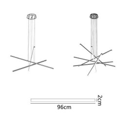 Lampada a sospensione lineare a LED moderna 3/6 luci 30W/60W regolabile