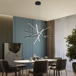 Lampada a sospensione lineare a LED moderna 3/6 luci 30W/60W regolabile