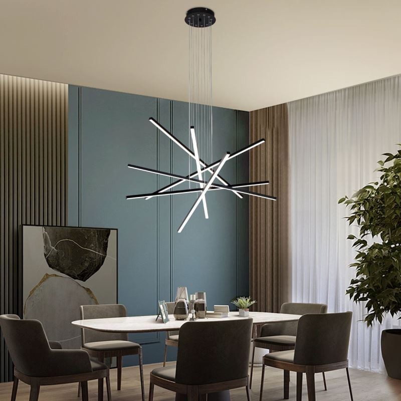 Lampada a sospensione lineare a LED moderna 3/6 luci 30W/60W regolabile