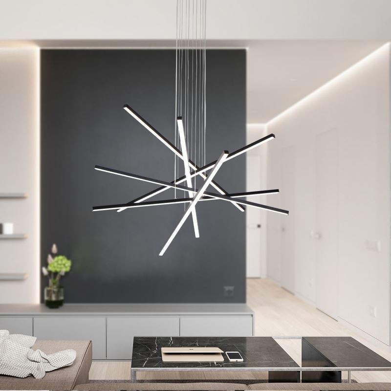 Lampada a sospensione lineare a LED moderna 3/6 luci 30W/60W regolabile