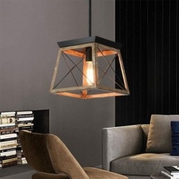 Lampada a sospensione vintage a luce singola E26/E27, 25 x 25 x 22,5 cm, asta 110 cm