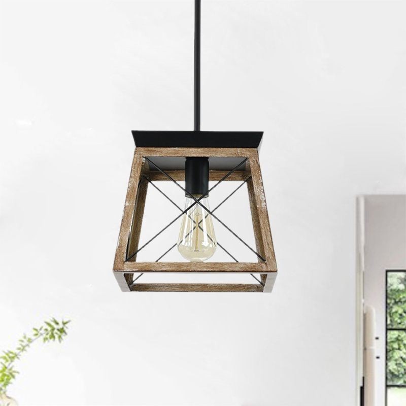Lampada a sospensione vintage a luce singola E26/E27, 25 x 25 x 22,5 cm, asta 110 cm