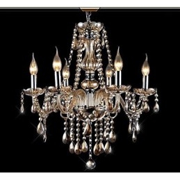 Lampadario in vetro elettroplaccato con cristalli, 1 livello, moderno classico vintage