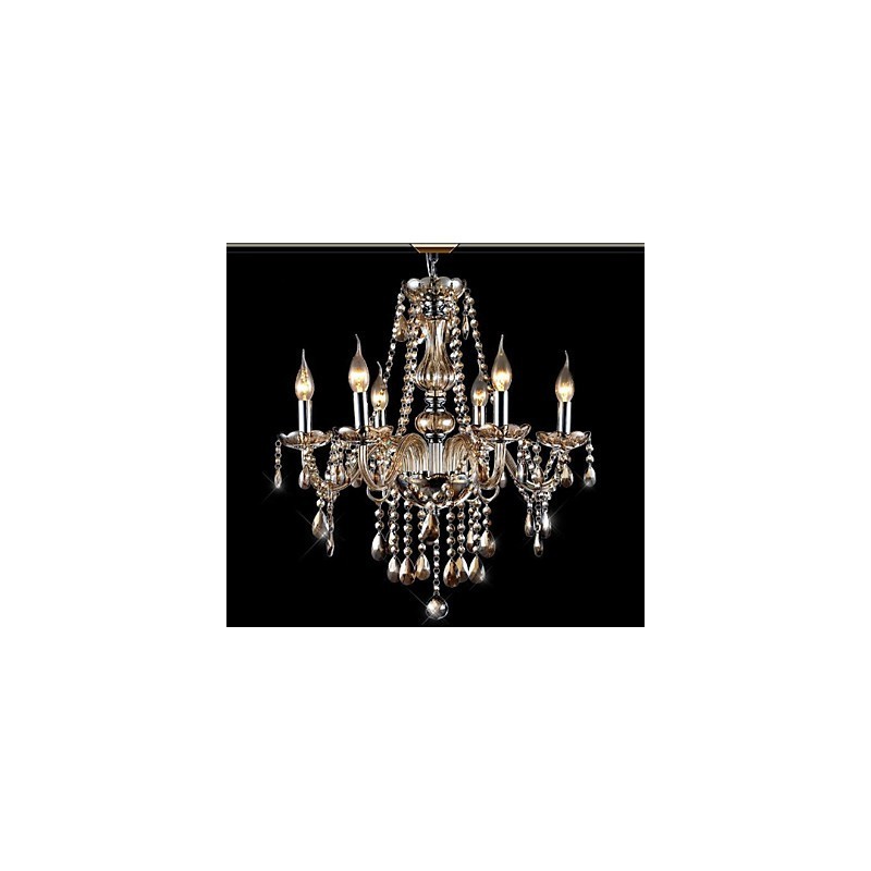 Lampadario in vetro elettroplaccato con cristalli, 1 livello, moderno classico vintage