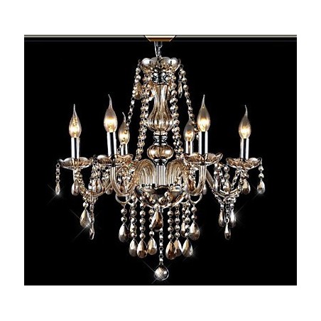 Lampadario in vetro elettroplaccato con cristalli, 1 livello, moderno classico vintage