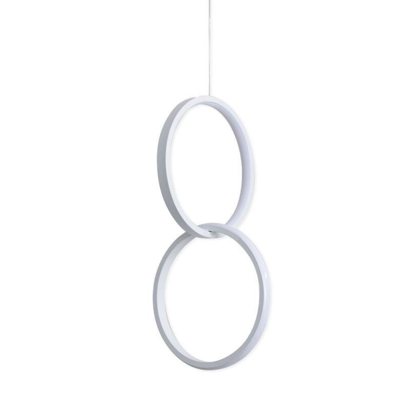Lampada a sospensione LED minimalista a doppio anello 20W 22x40 cm
