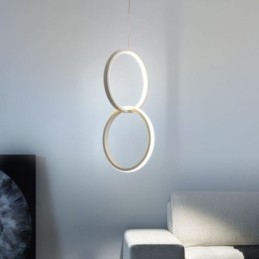 Lampada a sospensione LED minimalista a doppio anello 20W 22x40 cm