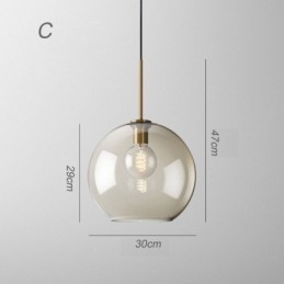 Lampada a sospensione minimalista in vetro color cognac