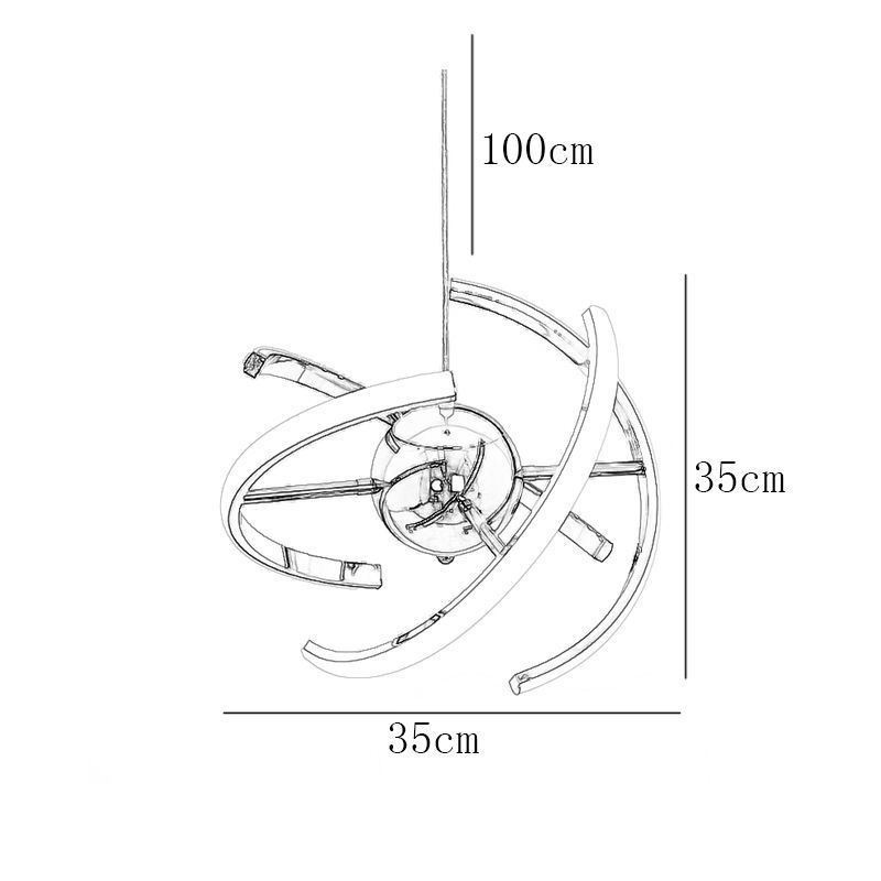 Lampada a sospensione LED globo girevole decorativa 4 luci 20 W 35×35 cm