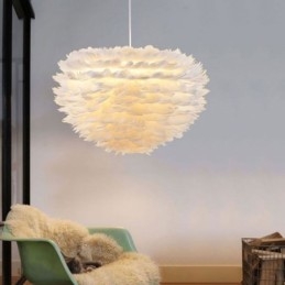 Lampadario a sospensione decorativo a forma di piuma