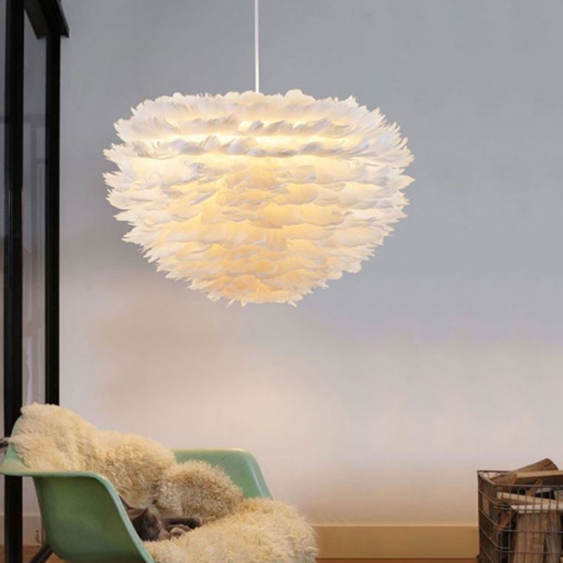 Lampadario a sospensione decorativo a forma di piuma