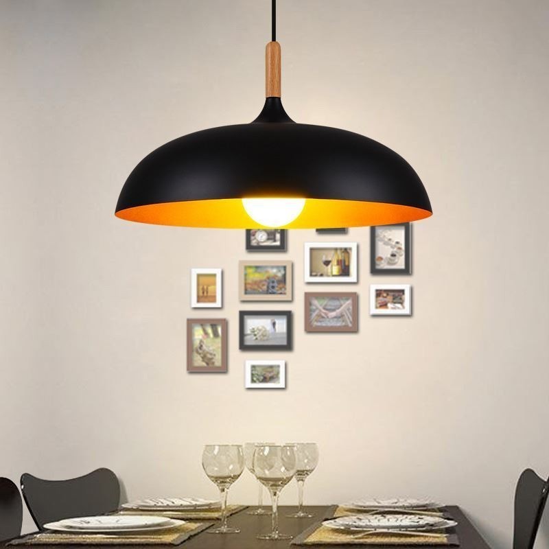 Lampada a sospensione moderna minimalista nera e bianca