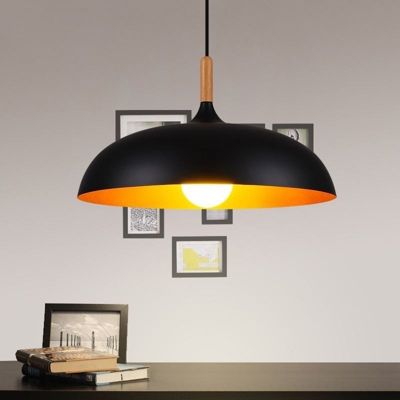 Lampada a sospensione moderna minimalista nera e bianca