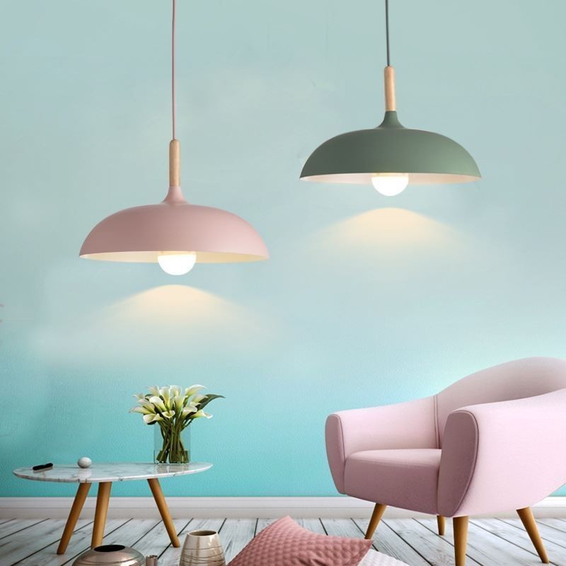 Lampada a sospensione moderna Macaron colorata in alluminio E26/E27 35x35x21 cm