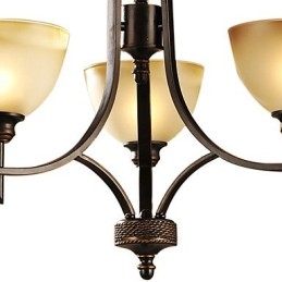 Lampadario classico 3 luci in ottone e vetro