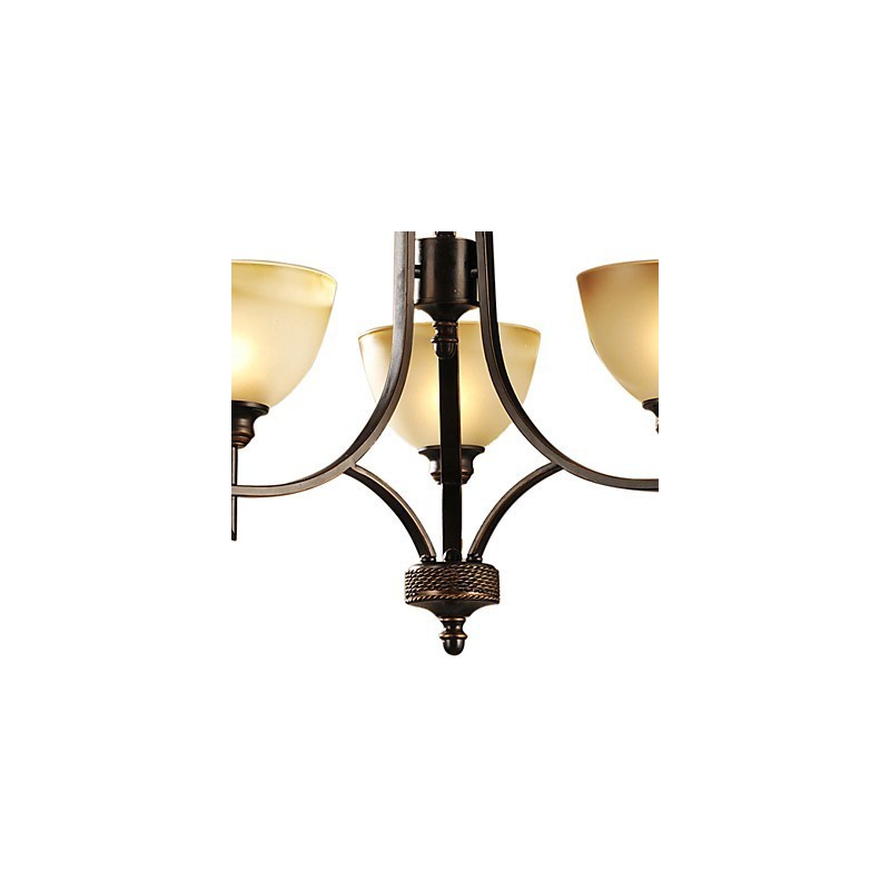 Lampadario classico 3 luci in ottone e vetro