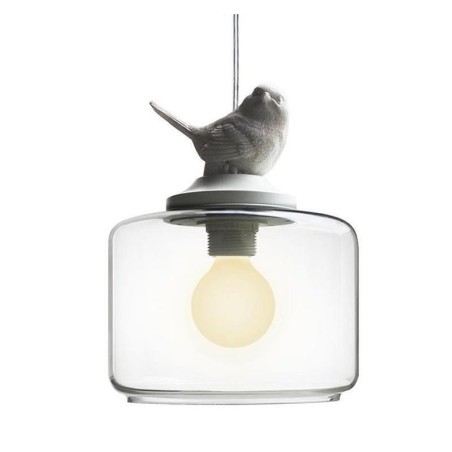 Lampada a sospensione in vetro stile retrò a forma di uccellino
