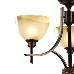 Lampadario classico 3 luci in ottone e vetro