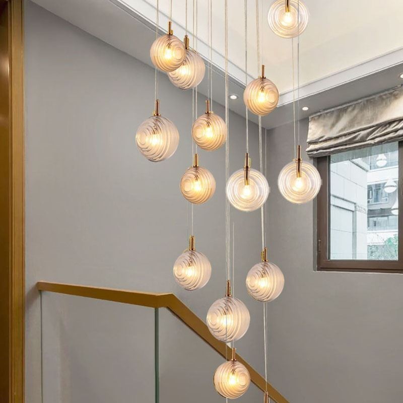 Lampada a sospensione globo in vetro decorativa nordica