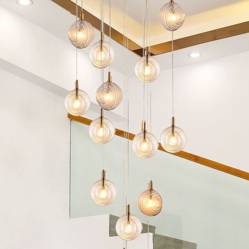 Lampada a sospensione globo in vetro decorativa nordica