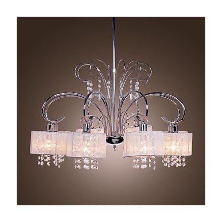 Lampadario moderno contemporaneo in metallo cromato e cristallo