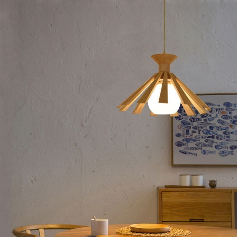 Lampada a sospensione in legno semplice moderna E26/E27 1 luce