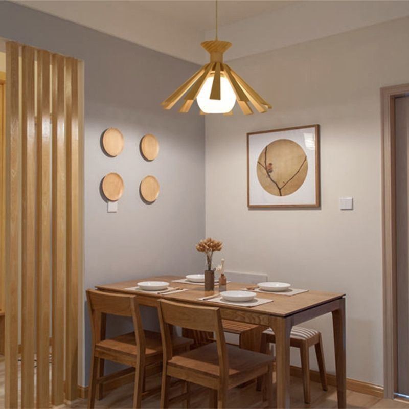 Lampada a sospensione in legno semplice moderna E26/E27 1 luce