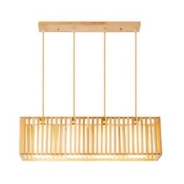 Lampada a sospensione minimalista in legno a gabbia