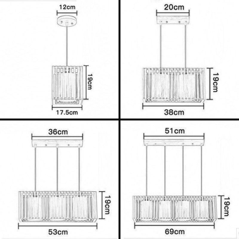 Lampada a sospensione minimalista in legno a gabbia