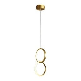 Lampada a sospensione LED con anelli in ottone, 2 luci, 17 W, 20x40 cm