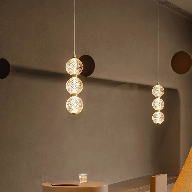 Lampada a sospensione LED con perline acriliche, moderna, 3/5 luci