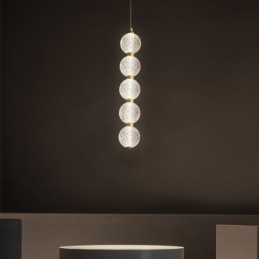 Lampada a sospensione LED con perline acriliche, moderna, 3/5 luci