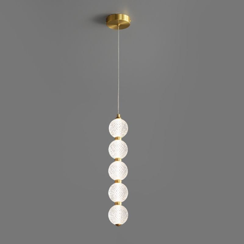 Lampada a sospensione LED con perline acriliche, moderna, 3/5 luci