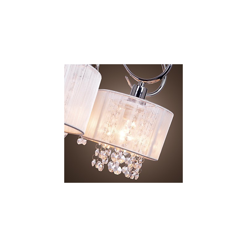 Lampadario moderno contemporaneo in metallo cromato e cristallo