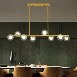 Lampadario a sospensione LED in vetro a globo orizzontale, 6/8 luci