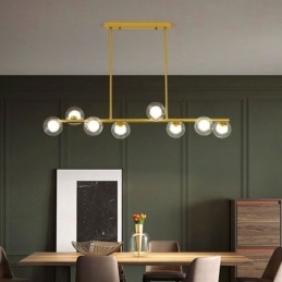 Lampadario a sospensione LED in vetro a globo orizzontale, 6/8 luci