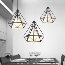 Lampada a sospensione a diamante moderna minimalista 3 luci E26/E27